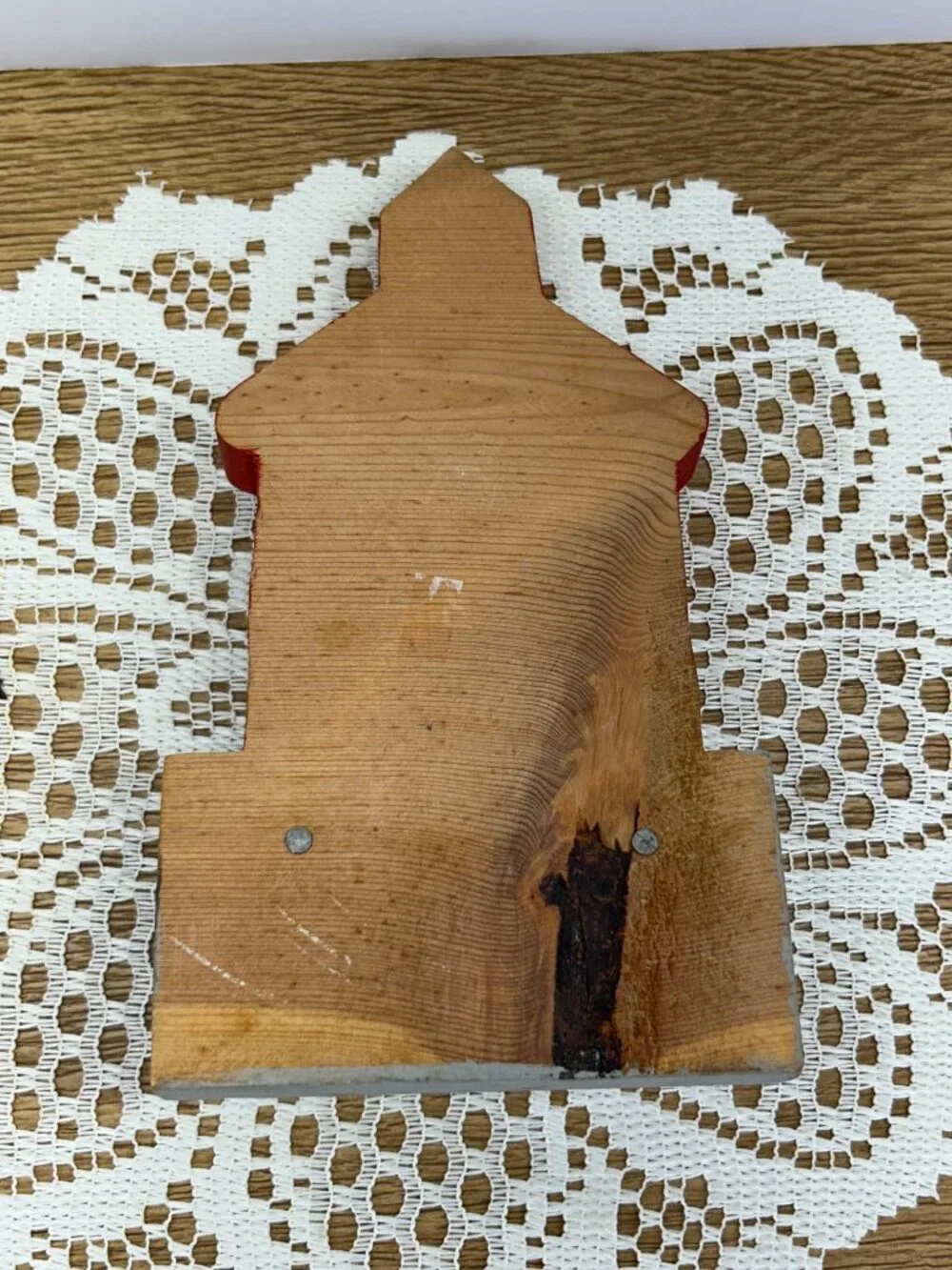 Vintage Folk Art Wooden Schoolhouse Key Holder Wall Rack Peg Rack Rustic